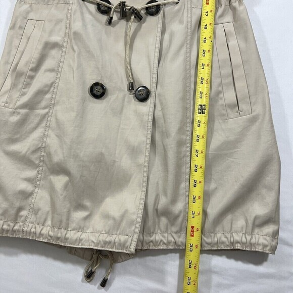 Laundry by‎ Shelli Segal Double Breasted Hooded Trench Coat Cream Size M - Picture 15 of 16